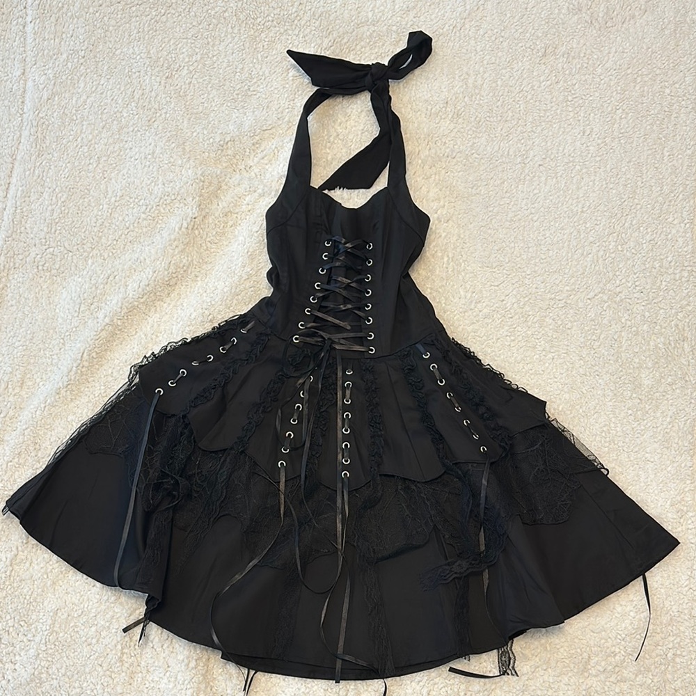 Gothic Lolita Halter Dress with Lace